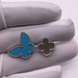 brand luxury love sweet clover butterfly designer band rings for women mother of pearl blue limited edition cute charm elegant ring wedding Jewellery