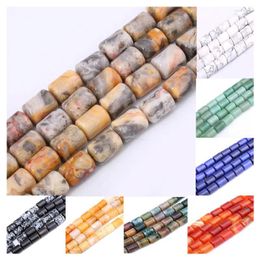 Beads 10x14mm Natural Stone Sandstone Lapis Lazuli Bead Crystal Colourful Cylindrical Loose Jewellery Making DIY Bracelet Necklace