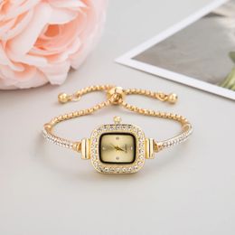 Other Watches 2023 Cute Bracelet for Women Diamond Crystal Watch Fashion Quartz Stainless Steel Womans Wristwatches Free Shiping 231025