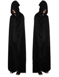 Halloween Costume Adult Death Cosplay Costumes Black Black Hooded Cloak Scary3114211