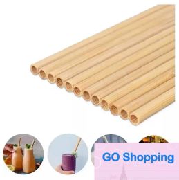 Quality Natural 100% Bamboo Drinking Straws Eco-Friendly Sustainable Straw Reusable Drinks Straw for Party Kitchen 20cm