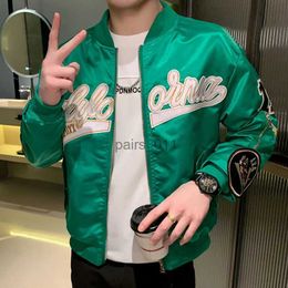 Men's Jackets Stamp Jacket Coats Print Letter Patch Baseball Jacket Men Hip Hop Couple Streetwear 2023 Embroidery Stage DJ Club Bomber Jacket YQ231025