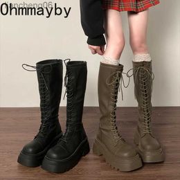 Boots Winter Platform Women Long Boot Fashion Back Zippers Ladies Knee-High Boots Shoes Female Elegant Thick Bottom FootwearL231025