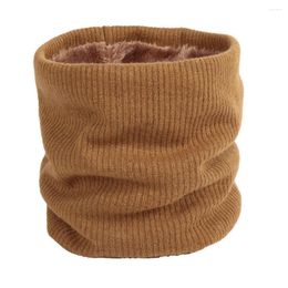 Scarves Women Knit Neck Scarf Men Thick Warmer Fleece Inside Winter Snood Wool Elastic Children Collar Ring