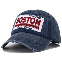 Ball Caps Designer Boston Embroideried Distressed Hat Y2k Baseball Cap Man Adjustable Vintage Dad Hats for Men Women Bone F2898 231025