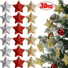 Christmas Decorations 630PCS Pentagram Hanging Pendant Silver Gold Glitter Star Xmas Tree Ornament Festive Wedding Party Home Decoration 231025