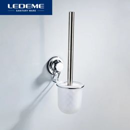 Toilet Brushes Holders LEDEME Toilet Brush Holder Wall mounted Suction Cup Bathroom Cleaning Holder with Plastic Cup L3710 231025