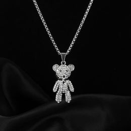 2021 New Full Diamond Bear Necklace Hip Hop Pendant for Men and Women Jewellery Gift251O