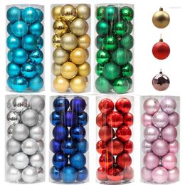 Party Decoration 1box 24pcs Christmas Ball Ornaments Matte Electroplating Pearl Glitter Powder Thickened Barrel Ceiling