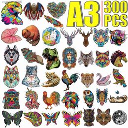 Puzzles Wooden Puzzle Animals Butterfly Puzzle High Difficulty 3D Puzzle Irregular Shape Jigsaw Board Games For Adults Kids Fidget ToysL231025