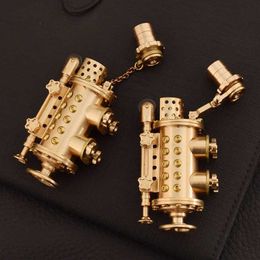 Lighters Retro Brass Lighter Steampunk Submarine Nostalgic Collection Gasoline Men's