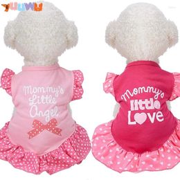 Dog Apparel Dresses For Small Dogs Cute Girl Female Dress Mommy Puppy Shirt Skirt Pet Summer Clothes And Cat