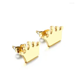 Stud Earrings Fashion Titanium Steel Women Earring Simple Crown For Anniversary Party Jewelry Accessories Gifts