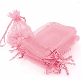 Gift Wrap 100Pcs Organza Bag Jewellery Packaging Wedding Party Pullable Mesh Candy