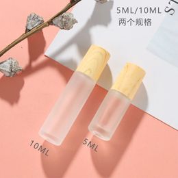 Perfume Bottle 30pcs/lot 10ML Thick Glass Roll On Perfume Bottle Frosted Essential Oil Vials with Stainless Steel Roller Ball and Silver Cap 231024