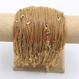 Chains Lot Of 10pcs 20pcs Thin 2mm 18'' Women Girls Jewelry Stainless Steel Oval ROLO Chain Necklace Gold In Bulk310L