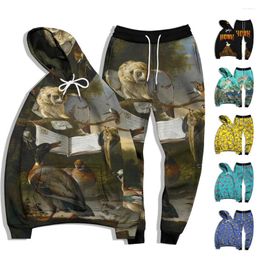 Men's Tracksuits Animal Hoodie Pants Set Tracksuit 3d Printed Rubber Duck Oversized Sportswear Clothing Fashion Funny Male Suits