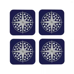 Table Mats Chrome Style Nautical Compass Star Coasters Coffee Set Of 4 Placemats Cup Tableware Decoration & Accessories Pads For Home