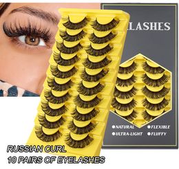 10Pairs Extra Long Separated False Eyelashes Fake Eyelashes Cat Eye False Eyelashes Strip For Daily Wear Women
