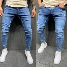 Men's Jeans Streetwear Man Fashion Jean Male Skinny Blue Ripped Hip Hop Harajuku Pants Embroidery Black Slim Cowboy Trousers