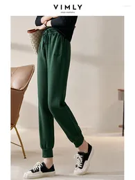 Women's Pants Vimly Letter Embroidery Sweatpants Sports For Women 2023 Autumn Simple Dark Green Ankle-Length Jogger Trousers V3815