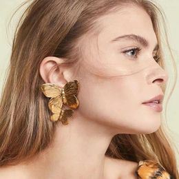 Dangle Earrings Elegant Hollow Flowers Sun Alloy Drop For Women Trendy Butterfly Gold Colour Metal Statement Jewellery