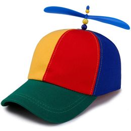 s Bamboo Dragonfly Rainbow Sun Cap Funny Adventure Dad Hat Hat Helicopter Propeller Design for Kids Boys Girls Adult 231024