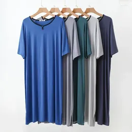 Men's Sleepwear Nightgown Men Night Sleeve Modal Loose Camisolas Thin Short Homewear Pyjama Dress Summer