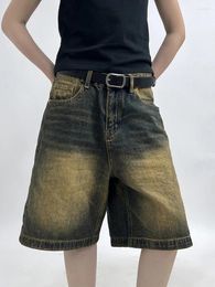 Women's Jeans Vintage Classic Denim Shorts Women Summer Distressed High Waisted Wide Leg Pants Streetwear Stright Womens