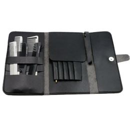 Hair Salon Foldable Hair Scissor Bag PU Leather Scissors Pack Barber Hairdressing Tool Pouch Case 231025