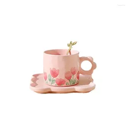 Coffee Pots Fresh Flower Cup European Creative Set Office Afternoon Tea Dessert Ceramic