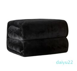 black throw flannel fleece blanket size No dust bag for Travel ,home ,office nap blanket