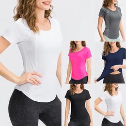 Active Shirts Women Yoga Tops Breathable Sport Fitness Workout Running Top Quick Dry Short Sleeve Gym T Shirt