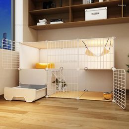 Cat Carriers Home Indoor Cages With Litter Box Toilet Integrated Cabinet House Super Large Free Space Villa Cage Z