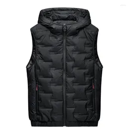 Men's Vests Autumn And Winter Fashion Versatile Hooded Vest Youth Loose Relaxed Thickened Down Cotton Tank Top Coat Waistcoat