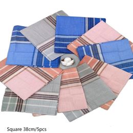 Towel 5PCS 38cm cotton printed men handkerchief Square male stripe pocket scarf handkerchiefs washcloth hand towel 231025