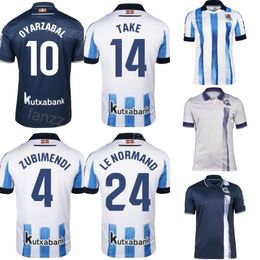 Club 2023-24 Soccer Real Sociedad 10 Mikel Oyarzabal Jersey 7 Ander Barrenetxea 4 Martin Zubimendi 14 Takefusa Kubo 23 Brais Mendez 1 Alex Remiro Football Shirt Kits