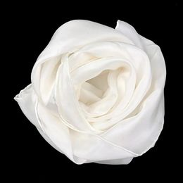 Scarves 100% Pure Silk Plain White 8mm Habotai Hand Rolled Lady Long Silk Scarf for Painting and dyeing 231024