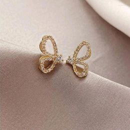 Stud Earrings Japanese And Korean Fashion Butterfly Women's Cute Small Ins Temperament Girl Likong Design Elegant