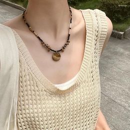 Chains Handmade Wooden Beaded Necklace For Women Retro