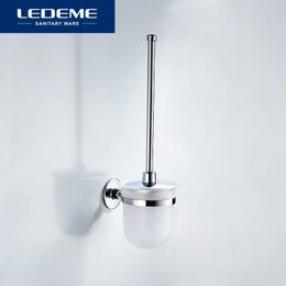 Toilet Brushes Holders LEDEME Toilet Brush Wall-mounted High Holder Stand Guard Long Handle Plastic Cup Bathroom Cleaning Tool Accessories L5710 231025