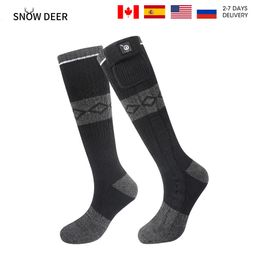 Heated Socks SNOW DEER Heating Foot Warmers Electric Rechargable Battery Winter Cold Feet Hunting Ski Camping Stocking Men Women