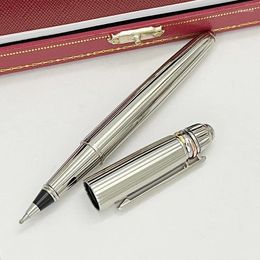 Luxury Classic Metal Signature Pen Silver With Blue Drill Ballpoint Writing Gift Pens Stationery