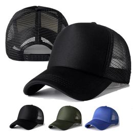 s Unisex Cap Casual Plain Mesh Baseball Cap Adjustable Hats For Women Men Hip Hop Trucker Cap Streetwear Dad Hat 231024