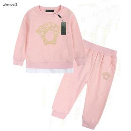 Luxury Baby Clothing Autumn Tracksuit Kids Spring Sets Infant Casual Clothes Logo printed round neck sweater and sports pants