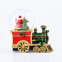 Christmas Decorations Decoration Creative Wholesale Snow Glowing Santa Claus Snow Ball Music Box Christmas Crystal Ball Music Box Ornament 231025