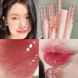 Lip Gloss Water Light Transparent Mirror Glass Glaze Waterproof Nude Cherry Pink Liquid Lipstick Clear Tint Makeup Cosmetics