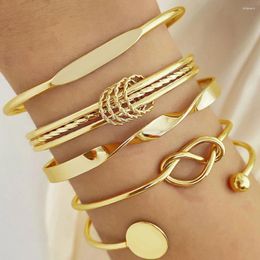 Charm Bracelets Design Metal Bracelet For Women Men Gold Color Silver Twisted Tie Geometric Punk Opening Bangle Fashion Jewelry