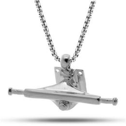 Hip Hop Jewelry Street Accessories Skateboard Bracket Pendant Necklace Hiphop Sports Jewelry 316L Stainless Steel Skateboard Truck282S