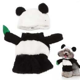 Dog Apparel Soft Halloween Panda Hat Caps Cute Clothes Set Autumn Winter Warm Pet Products Puppy Costume